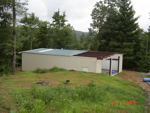 unfinished metal garage in Georgia