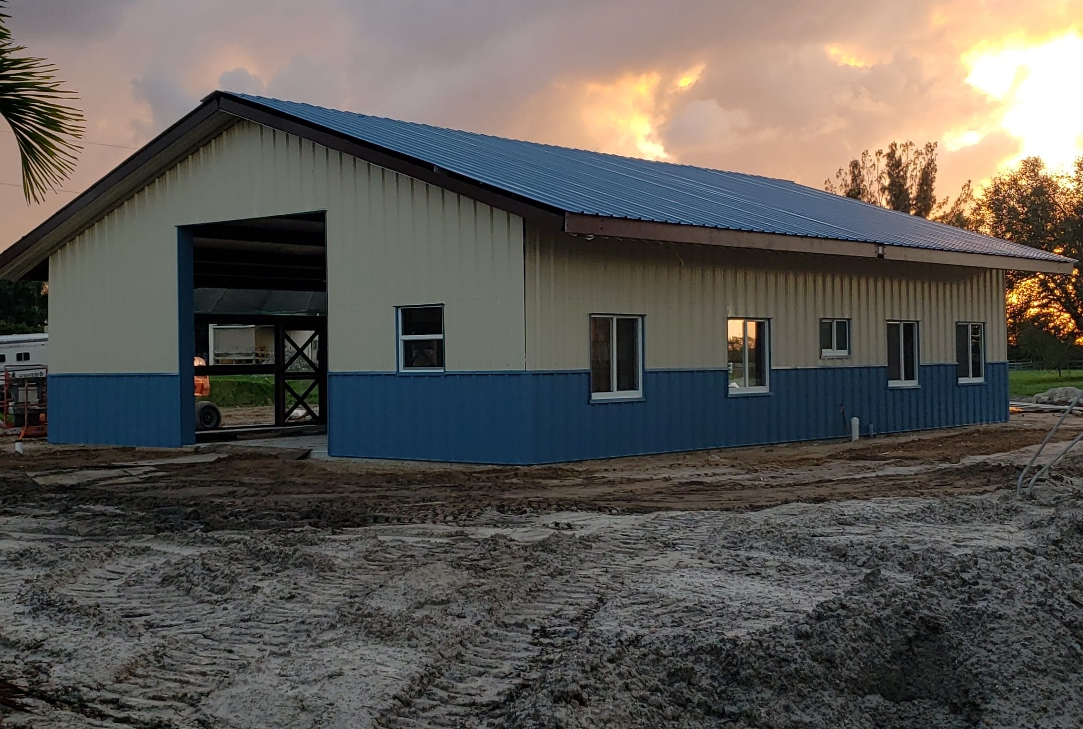 Blue Steel Barn in Parkland, FL MBMI Metal Buildings